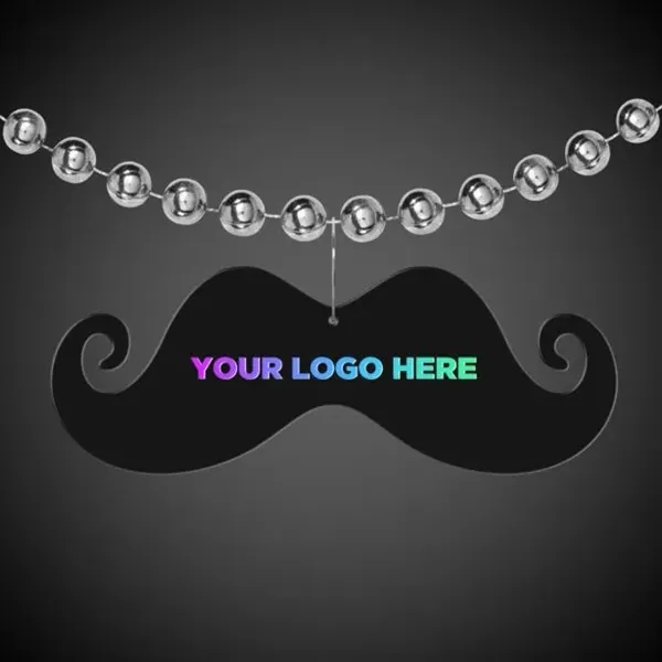 Black mustache medallion made of plastic.... from ASI 42016 Brighter Promotions Inc / Chemical Light™