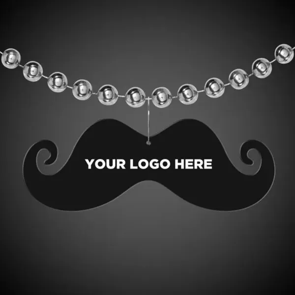 Black mustache medallion made of plastic.... from ASI 42016 Brighter Promotions Inc / Chemical Light™