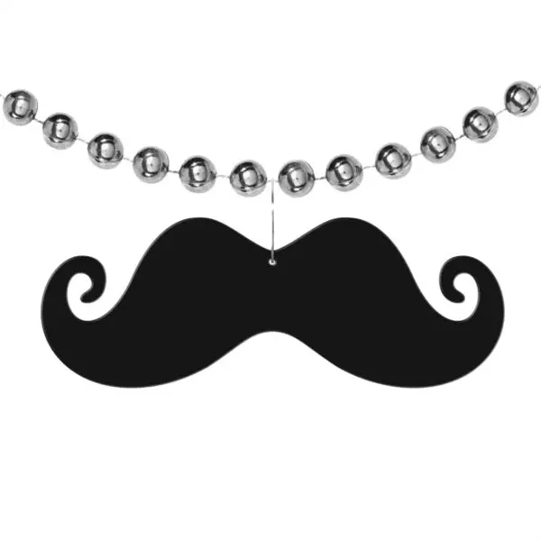 Black mustache medallion made of plastic.... from ASI 42016 Brighter Promotions Inc / Chemical Light™