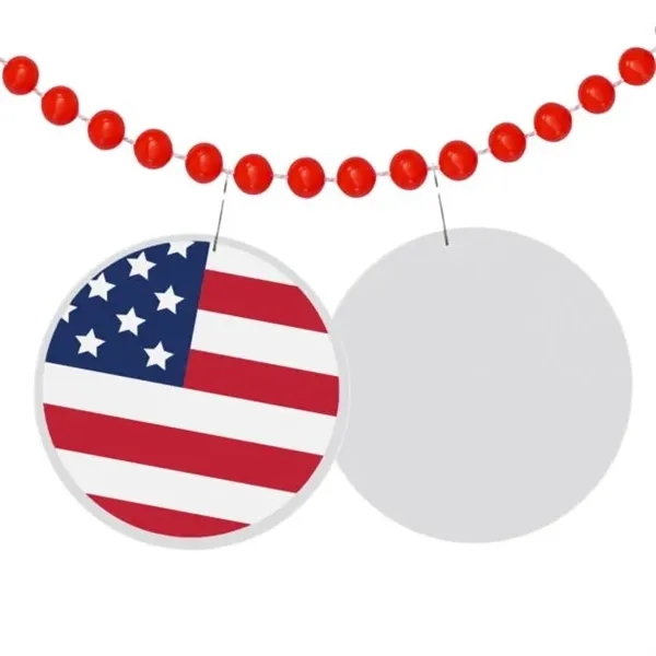 2.5" round medallion badge made of plastic with patriotic American flag... from ASI 42016 Brighter Promotions Inc