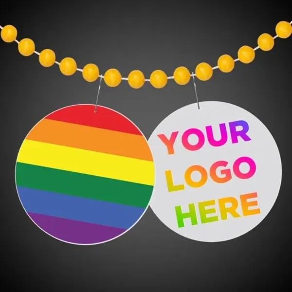 2 1/2" plastic medallion with colorful rainbow design.... from ASI 42016 Brighter Promotions Inc