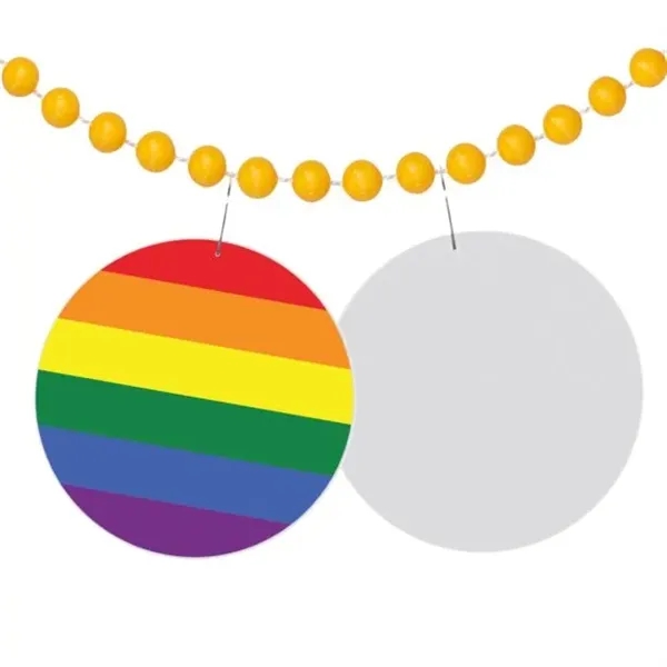 2 1/2" plastic medallion with colorful rainbow design.... from ASI 42016 Brighter Promotions Inc