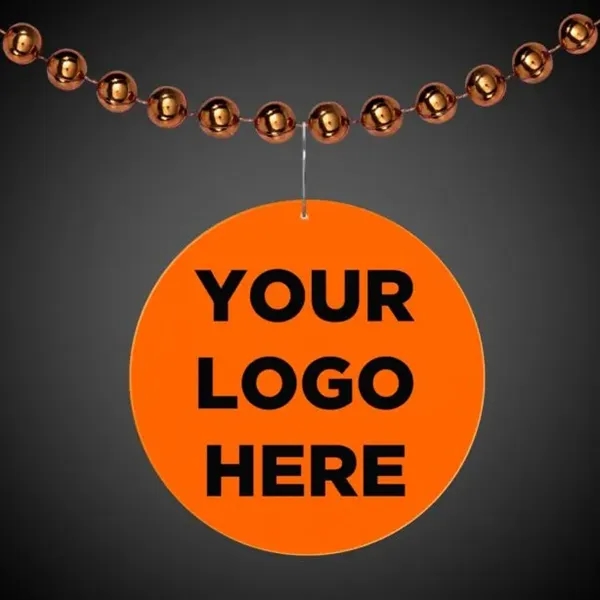 Orange  2.5" round medallion badge made of plastic.... from ASI 42016 Brighter Promotions Inc