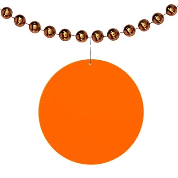 Orange  2.5" round medallion badge made of plastic.... from ASI 42016 Brighter Promotions Inc