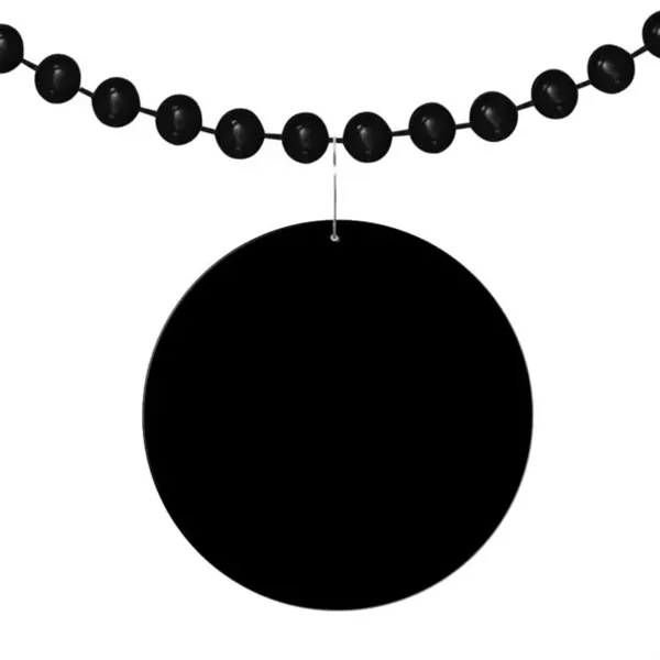 Black 2.5" round medallion badge made of plastic.... from ASI 42016 Brighter Promotions Inc / Chemical Light™
