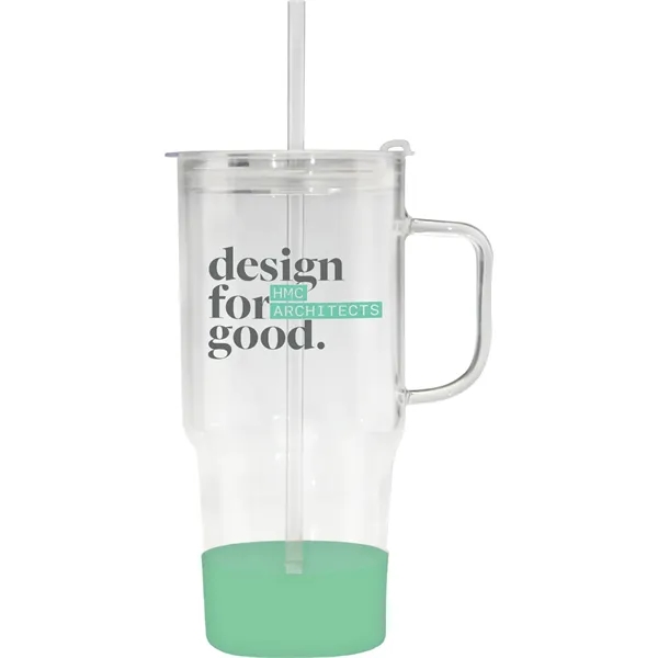 40 oz. borosilicate glass Cafe America Mug with non-slip silicone base,... from ASI 71920 Moderne Glass Company Inc / Glass America®