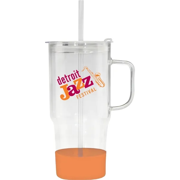 40 oz. borosilicate glass Cafe America Mug with non-slip silicone base,... from ASI 71920 Moderne Glass Company Inc / Glass America®