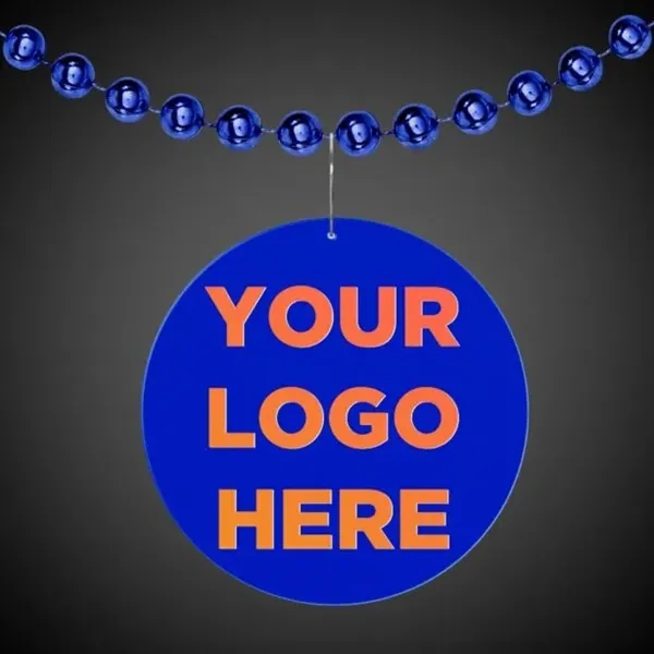Blue 2.5" round medallion badge made of plastic.... from ASI 42016 Brighter Promotions Inc / Chemical Light™