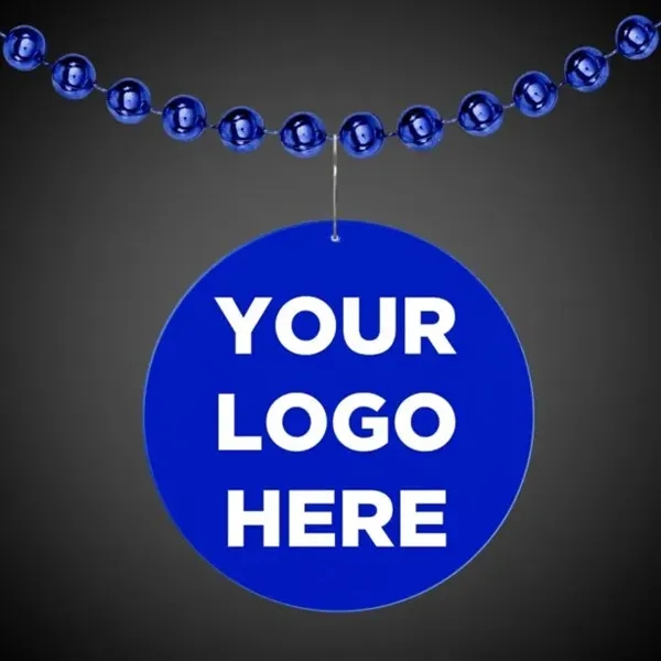 Blue 2.5" round medallion badge made of plastic.... from ASI 42016 Brighter Promotions Inc / Chemical Light™