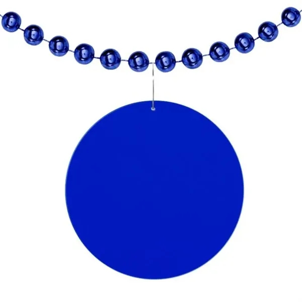 Blue 2.5" round medallion badge made of plastic.... from ASI 42016 Brighter Promotions Inc / Chemical Light™
