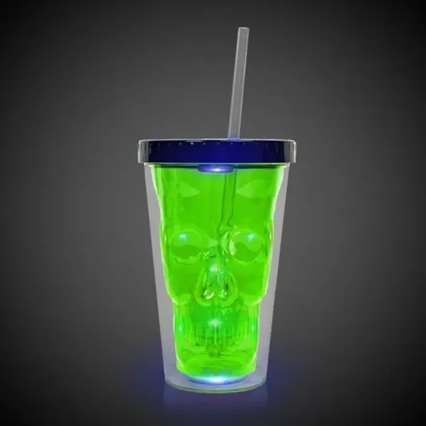 16 oz. green plastic cup with skull design, double wall insulation,... from ASI 42016 Brighter Promotions Inc