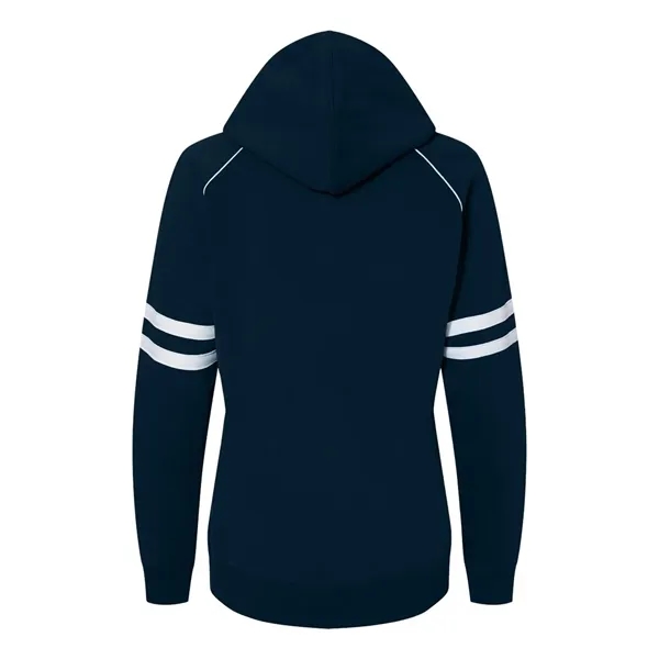 J. America Women's Varsity Fleece Piped Hooded Sweatshirt... from ASI 84358 S&S Activewear