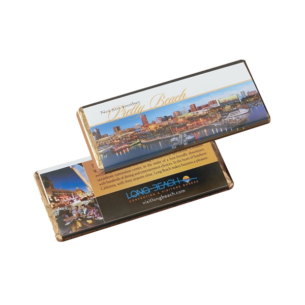 Custom 1 3/4 oz. milk or dark chocolate wrapper bar that... from ASI 44900 NC Custom (CI/Lanco) / Chocolate Inn Lanco