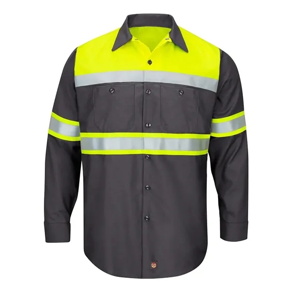 Hi-Visibility Colorblock Ripstop Long Sleeve Work Shirt... from ASI 84358 S&S Activewear
