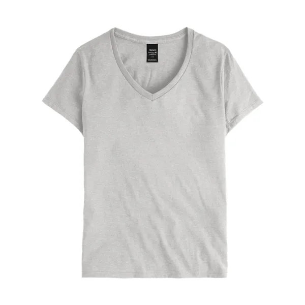 Women's V-neck T-shirt made of cotton/polyester with contoured, side-seamed feminine fit.... from ASI 84358 S&S Activewear