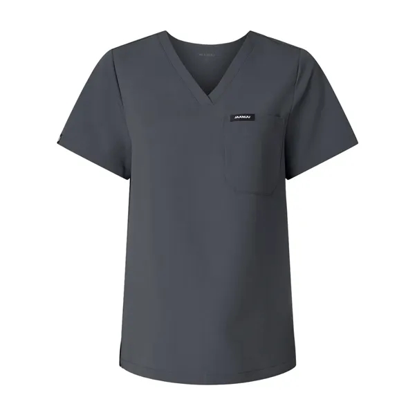 Jaanuu Women's Rhena Essential 1-Pocket Scrub V-Neck Top... from ASI 84358 S&S Activewear