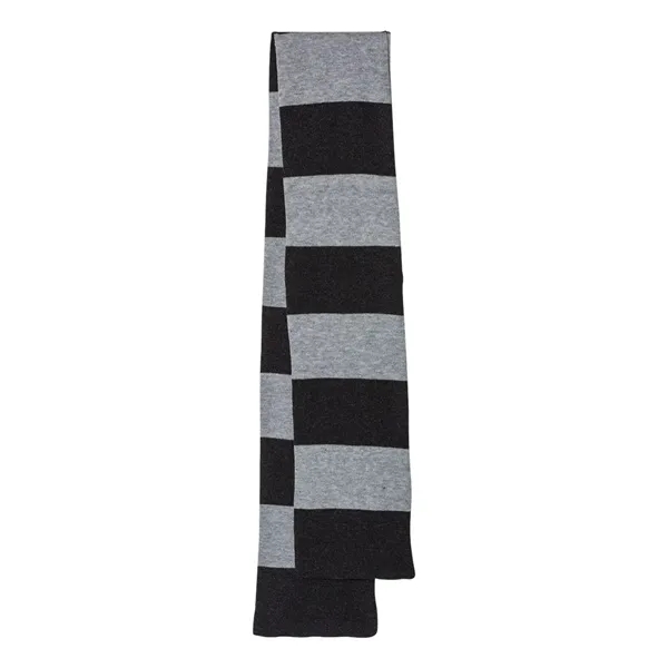 Acrylic rugby striped knit scarf. Blank product.... from ASI 84358 S&S Activewear