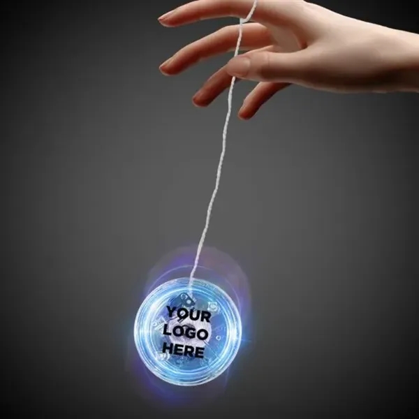 2 3/8" clear yo-yo with blue LED lights.... from ASI 42016 Brighter Promotions Inc / Chemical Light™