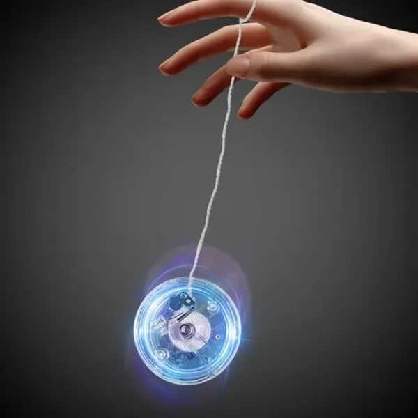 2 3/8" clear yo-yo with blue LED lights.... from ASI 42016 Brighter Promotions Inc / Chemical Light™