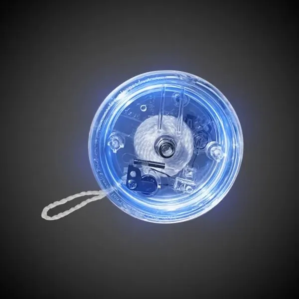 2 3/8" clear yo-yo with blue LED lights.... from ASI 42016 Brighter Promotions Inc / Chemical Light™