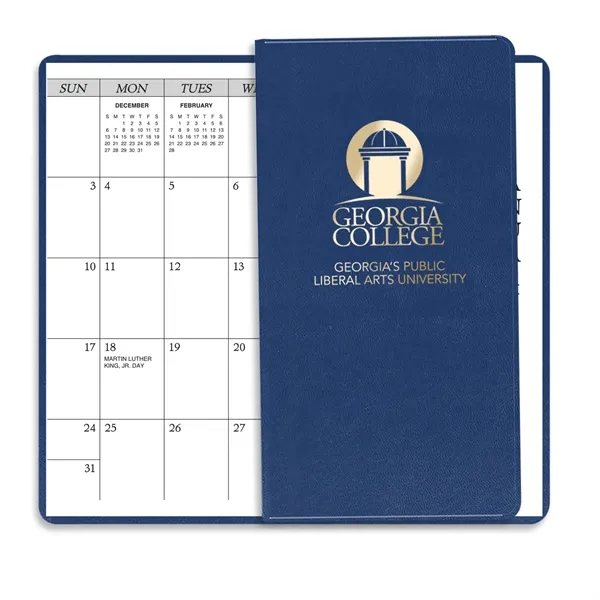 6.75"H x 3.62"W 14-month pocket planner with executive vinyl cover.... from ASI 54040 Fey Promo / Fey Calendar Impressions