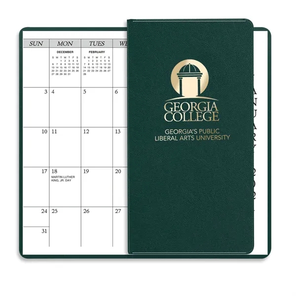 6.75"H x 3.62"W 14-month pocket planner with executive vinyl cover.... from ASI 54040 Fey Promo / Fey Calendar Impressions