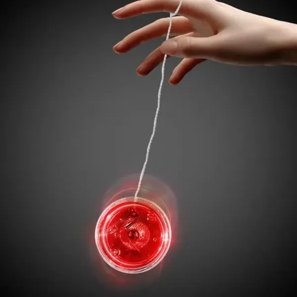2 3/8" red and clear yo-yo with red LED lights.... from ASI 42016 Brighter Promotions Inc / Chemical Light™