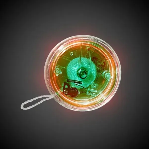 2 3/8" red and clear yo-yo with red LED lights.... from ASI 42016 Brighter Promotions Inc / Chemical Light™
