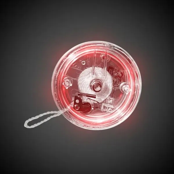2 3/8" red and clear yo-yo with red LED lights.... from ASI 42016 Brighter Promotions Inc / Chemical Light™