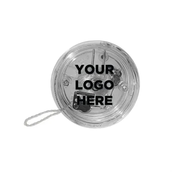 2 3/8" red and clear yo-yo with red LED lights.... from ASI 42016 Brighter Promotions Inc / Chemical Light™