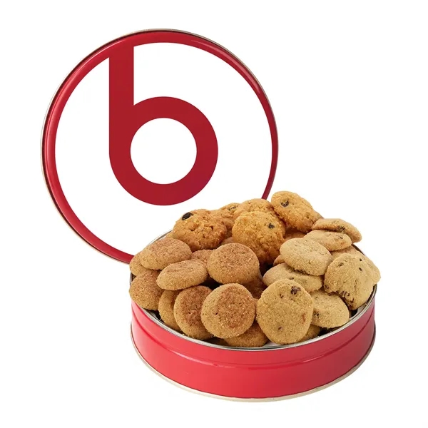 Small snack tin filled with Chocolate Chip, Oatmeal Raisin, and Snickerdoodle... from ASI 71685 Midnite Snax®