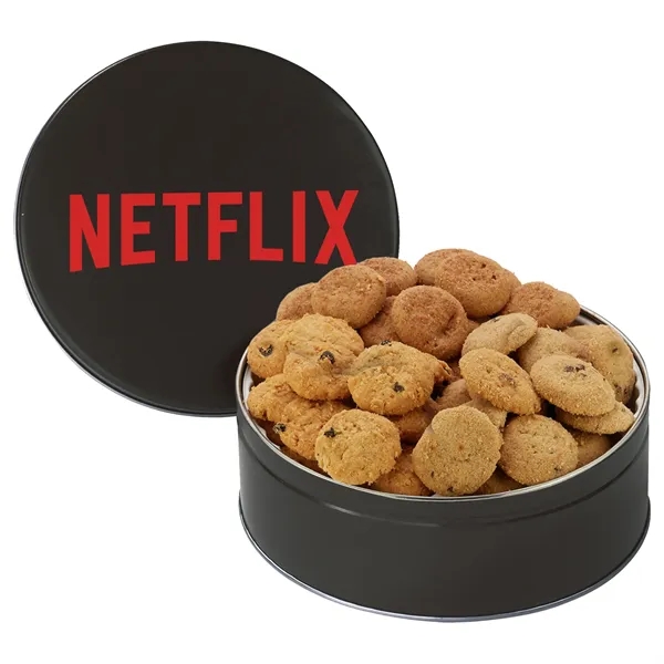 Medium snack tin filled with Chocolate Chip, Oatmeal Raisin, and Snickerdoodle... from ASI 71685 Midnite Snax®