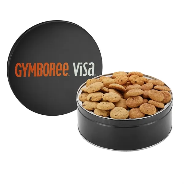 Large snack tin filled with Chocolate Chip, Oatmeal Raisin, and Snickerdoodle... from ASI 71685 Midnite Snax®