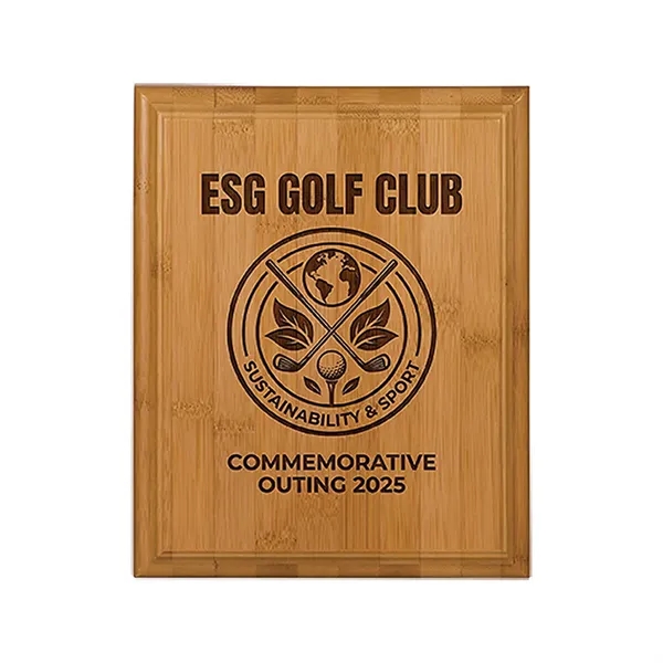 Mid-size eco bamboo plaque with crisp engraving and flexible mounting for... from ASI 72657 Active Life Promo / Active Life Promo