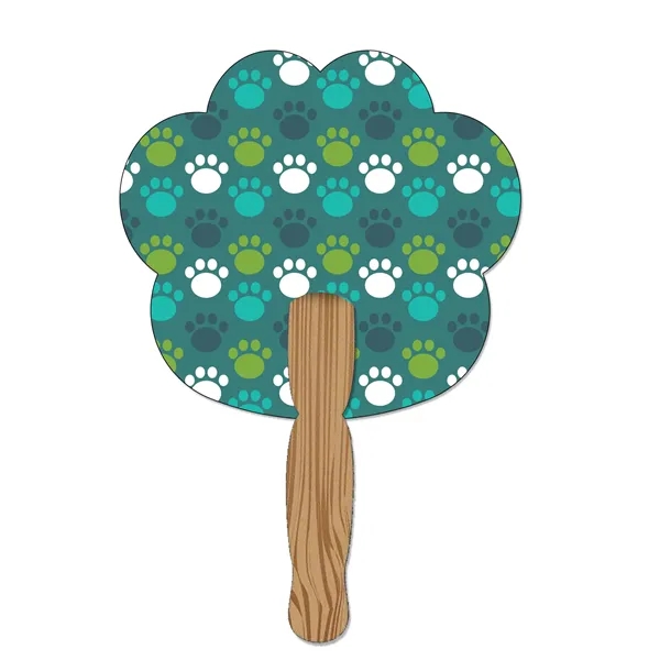 11.80"H x 8.50"W paw shaped hand held 120 # paper fan... from ASI 54040 Fey Promo