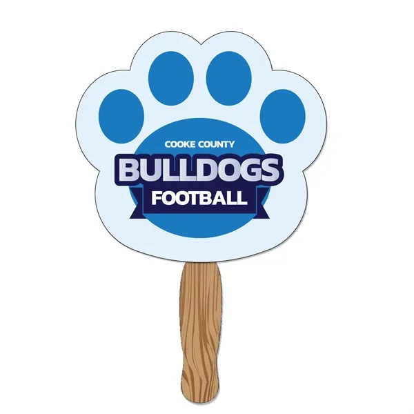 11.80"H x 8.50"W paw shaped hand held 120 # paper fan... from ASI 54040 Fey Promo