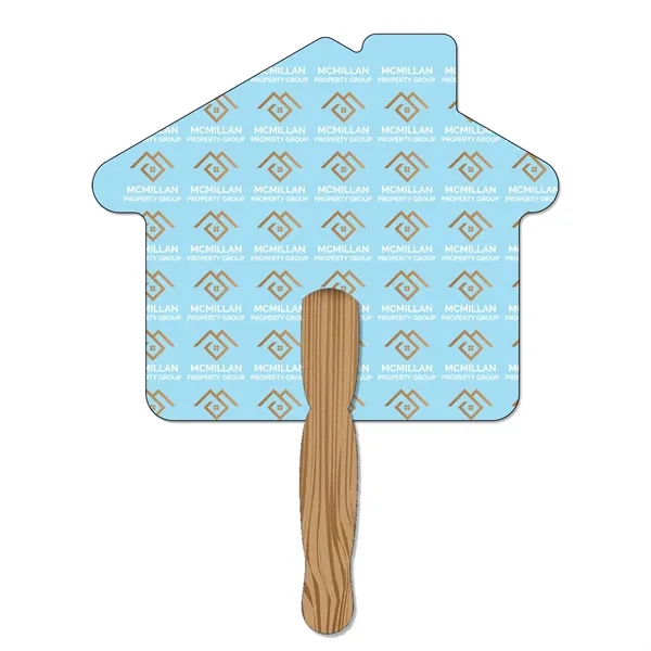 11.00"H x 8.50"W house shaped hand held 120 # paper fan... from ASI 54040 Fey Promo
