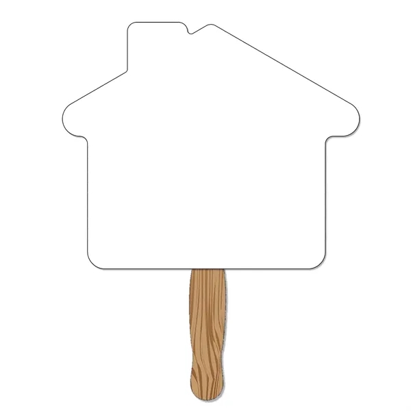 11.00"H x 8.50"W house shaped hand held 120 # paper fan... from ASI 54040 Fey Promo