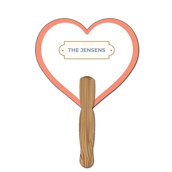 12.02"H x 8.90"W heart shaped hand held 120 # paper fan... from ASI 54040 Fey Promo