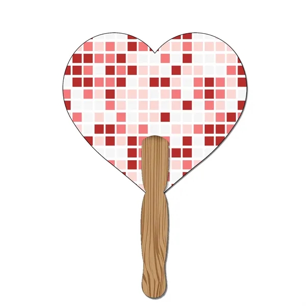 12.02"H x 8.90"W heart shaped hand held 120 # paper fan... from ASI 54040 Fey Promo