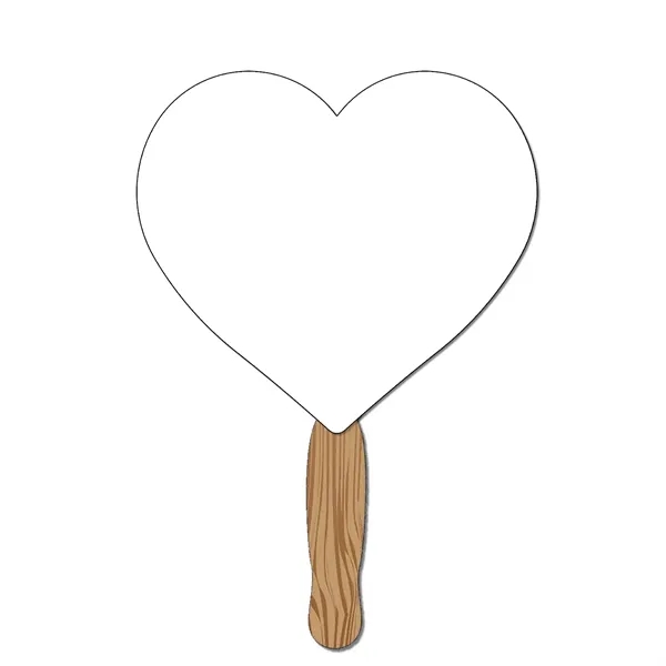 12.02"H x 8.90"W heart shaped hand held 120 # paper fan... from ASI 54040 Fey Promo