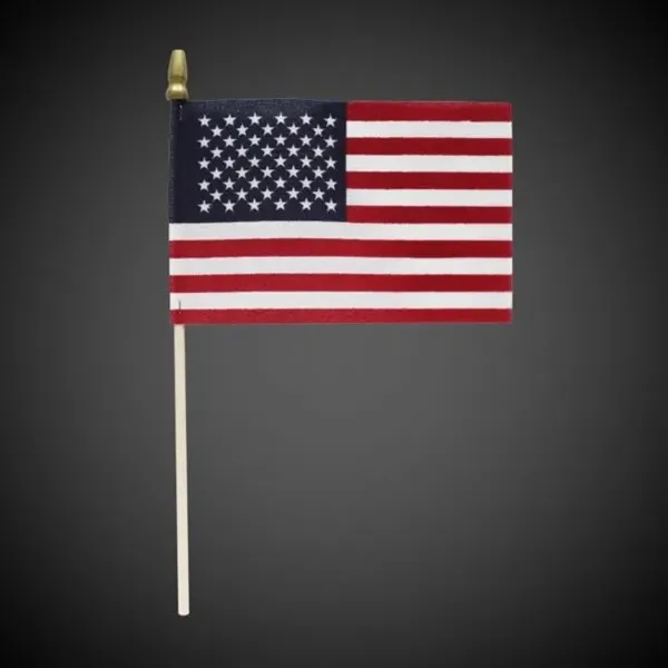 4" x 6" American flag with wooden handle... from ASI 42016 Brighter Promotions Inc