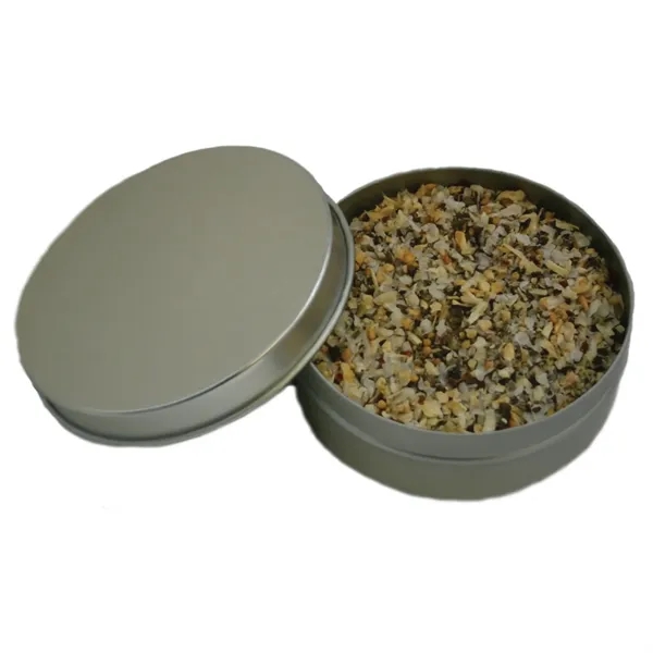 Four ounce gift tin with color label filled with polybagged steak... from ASI 74601 Calico