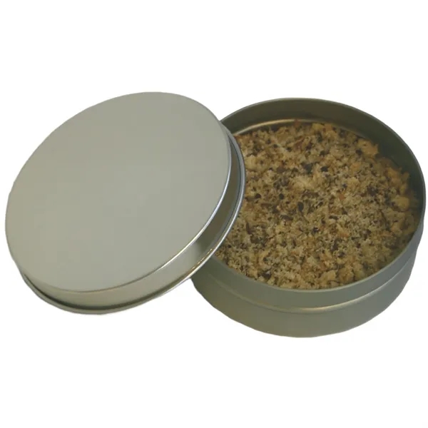 Four ounce gift tin filled with polybagged garden blend vegetable seasoning... from ASI 74601 Calico / Nuding Farms