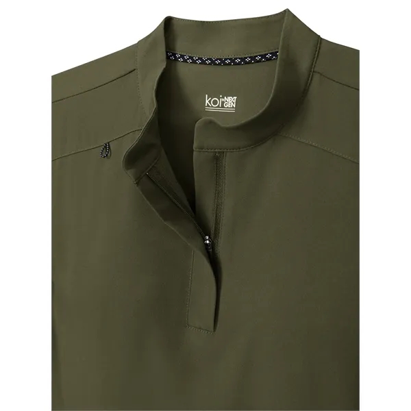 koi Women's Zipper-Neck Mandarin Collar Top... from ASI 86018 Scrub Authority / Uniform Stores