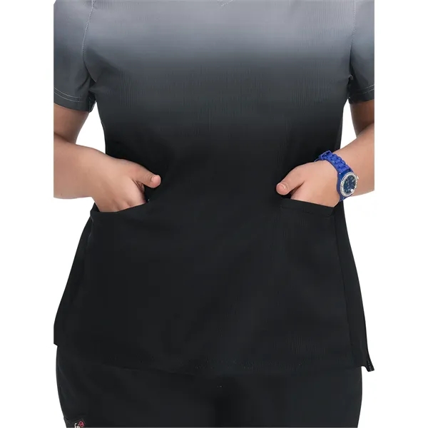koi - Lite - Women's 2-Pocket V-Neck Ombre Print Reclaim...... from ASI 86018 Scrub Authority / Uniform Stores