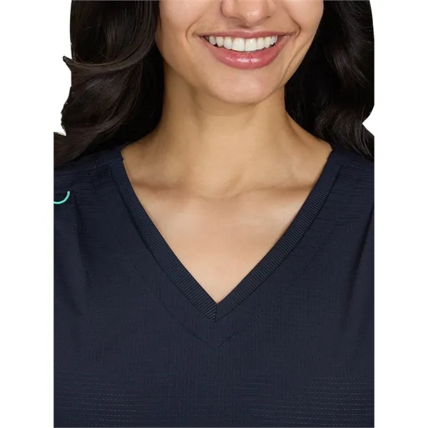 koi - Solis - Women's Ribbed V-Neck 4-Pocket Sari Scrub Top... from ASI 86018 Scrub Authority / Uniform Stores