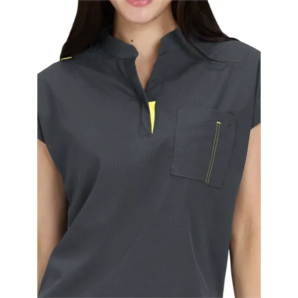 koi - Solis - Women's Zipper Neck Combo Chest Pocket Catr...... from ASI 86018 Scrub Authority / Uniform Stores
