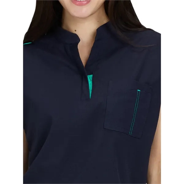 koi - Solis - Women's Zipper Neck Combo Chest Pocket Catr...... from ASI 86018 Scrub Authority / Uniform Stores