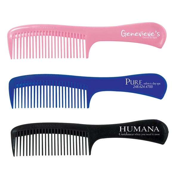 9" x 2" plastic boutique comb, offered in an assortment of... from ASI 62190 Illini